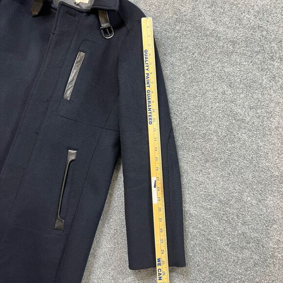 WRK Coat Mens M Medium Navy Blue Nylon Wool Blend Work Rest Karma City Overcoat - Picture 6 of 15